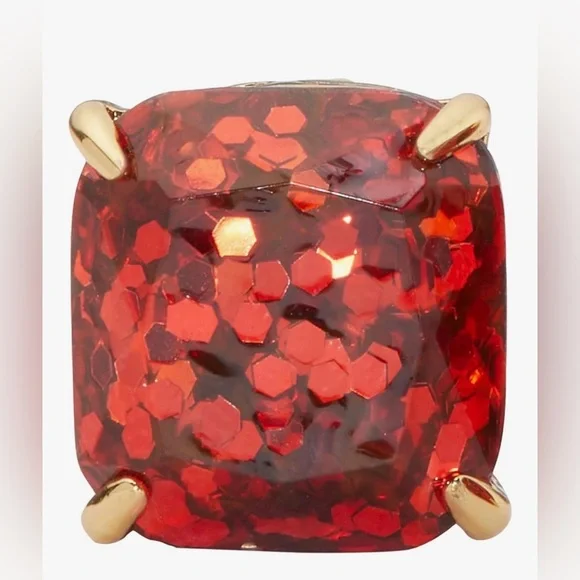 NWT! Kate Spade Glitter Crystal Square Stud Earrings - Picture 3 of 5